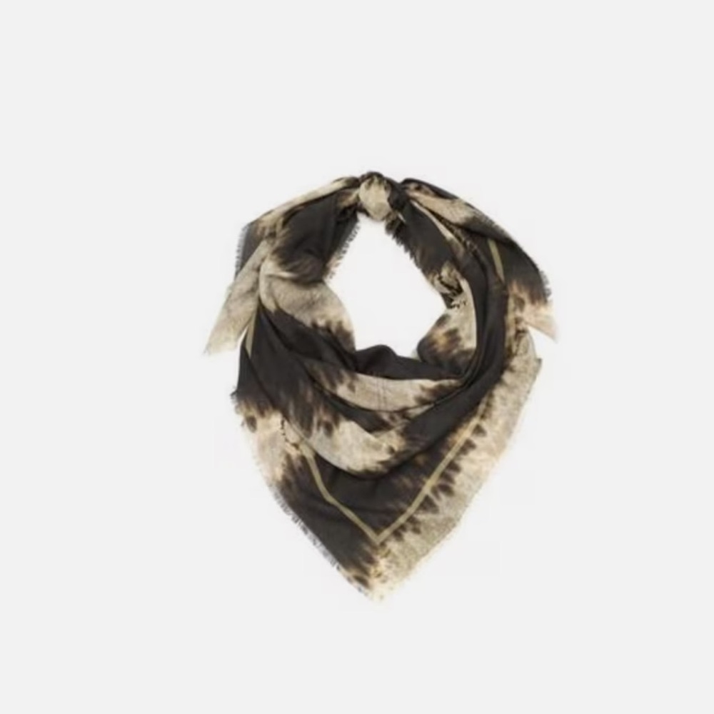 NWT All Saints Women’s Stripe Square Scarf Tie Dye Stripes Peace Gift Luxury - Picture 2 of 10